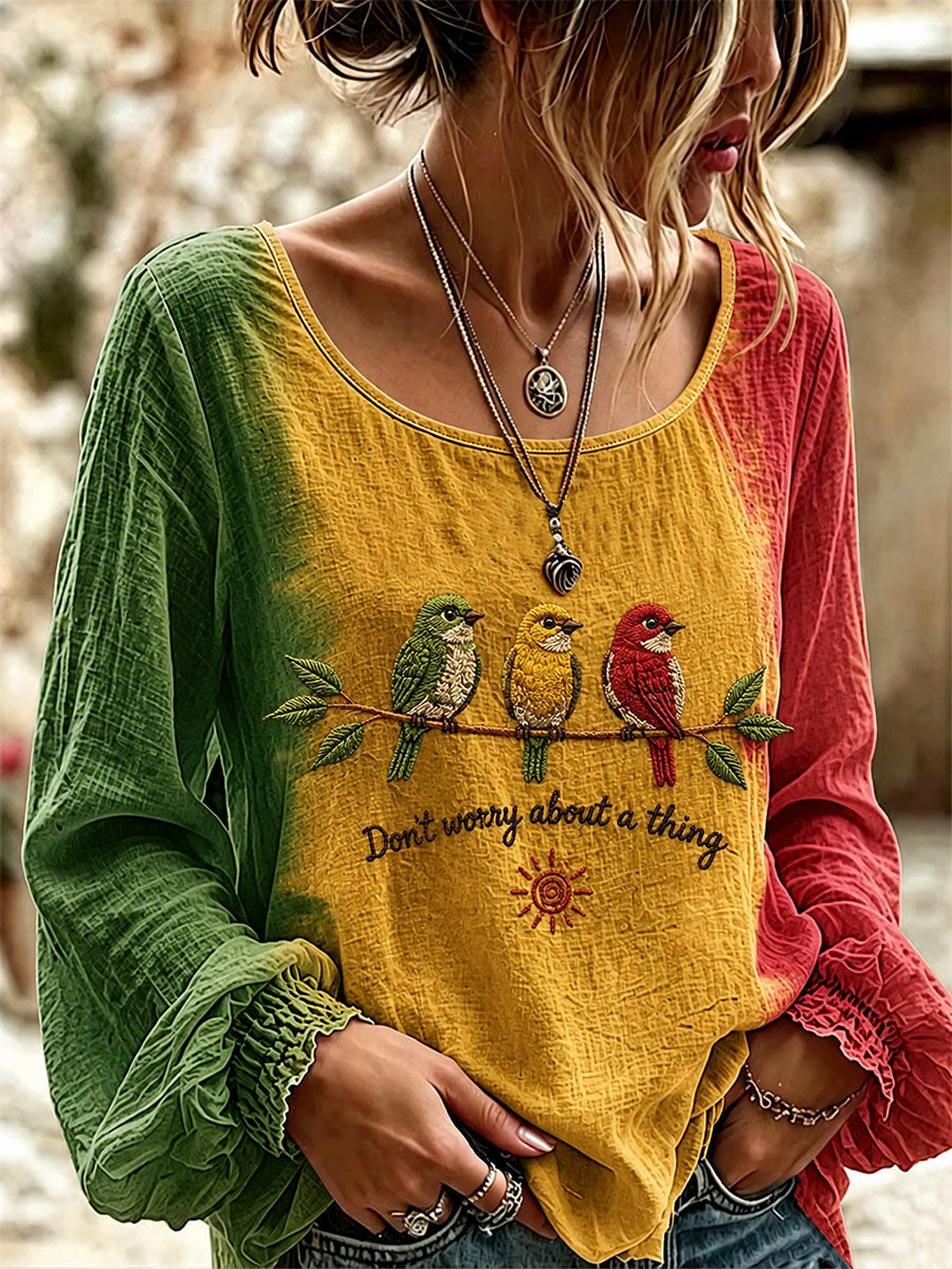 Damen‑T-Shirt mit Alltagsprint „Every Little Thing Is Gonna Be Alright“