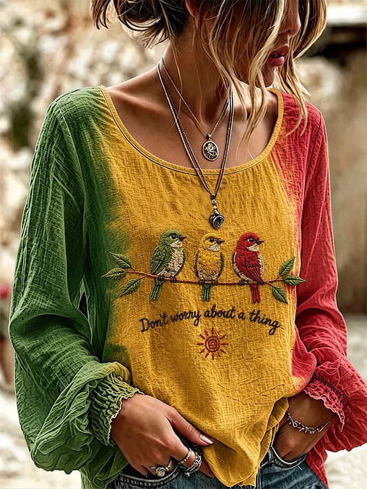 Damen‑T-Shirt mit Alltagsprint „Every Little Thing Is Gonna Be Alright“