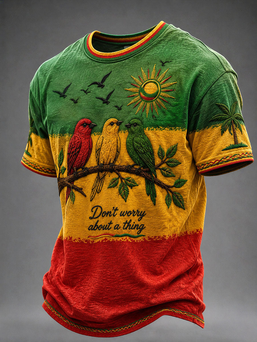 Herren-Casual-T-Shirt mit Aufdruck „Every Little Thing Is Gonna Be Alright“