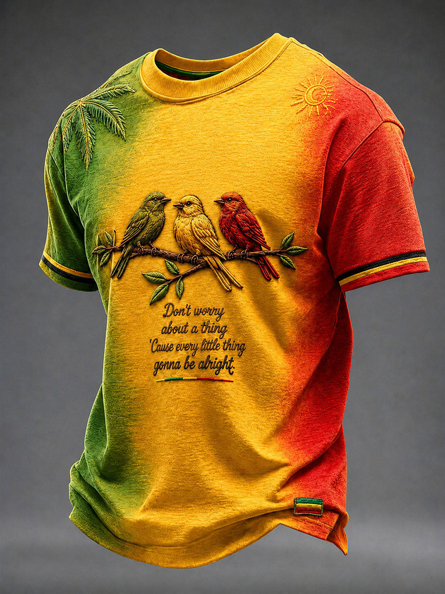 Herren-Casual-T-Shirt mit Aufdruck „Every Little Thing Is Gonna Be Alright“