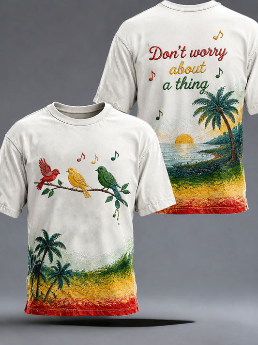 Herren-Casual-T-Shirt mit Aufdruck „Every Little Thing Is Gonna Be Alright“