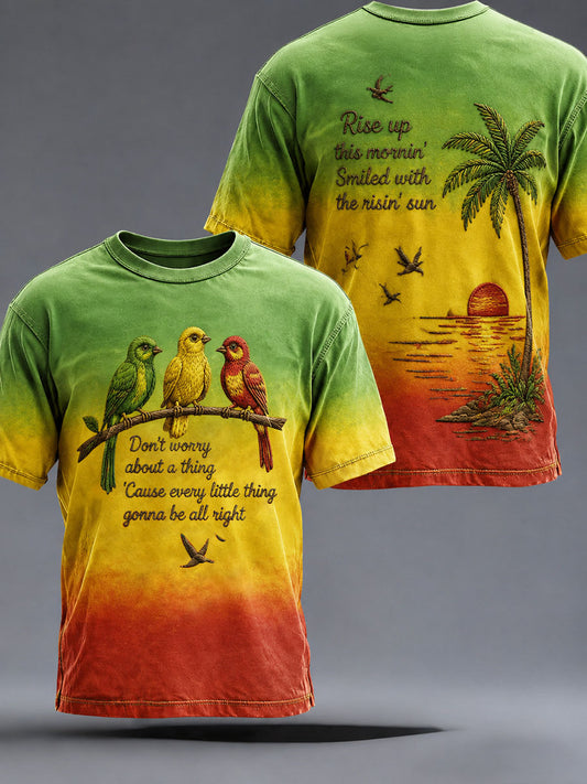 Herren-Casual-T-Shirt mit Aufdruck „Every Little Thing Is Gonna Be Alright“