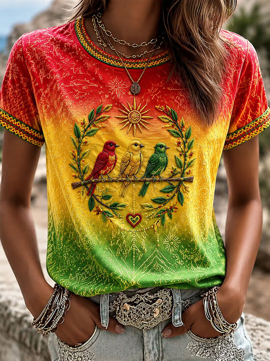 Damen‑T-Shirt mit Alltagsprint „Every Little Thing Is Gonna Be Alright“