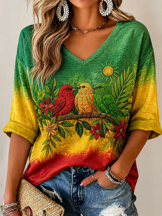 Damen‑T-Shirt mit Alltagsprint „Every Little Thing Is Gonna Be Alright“