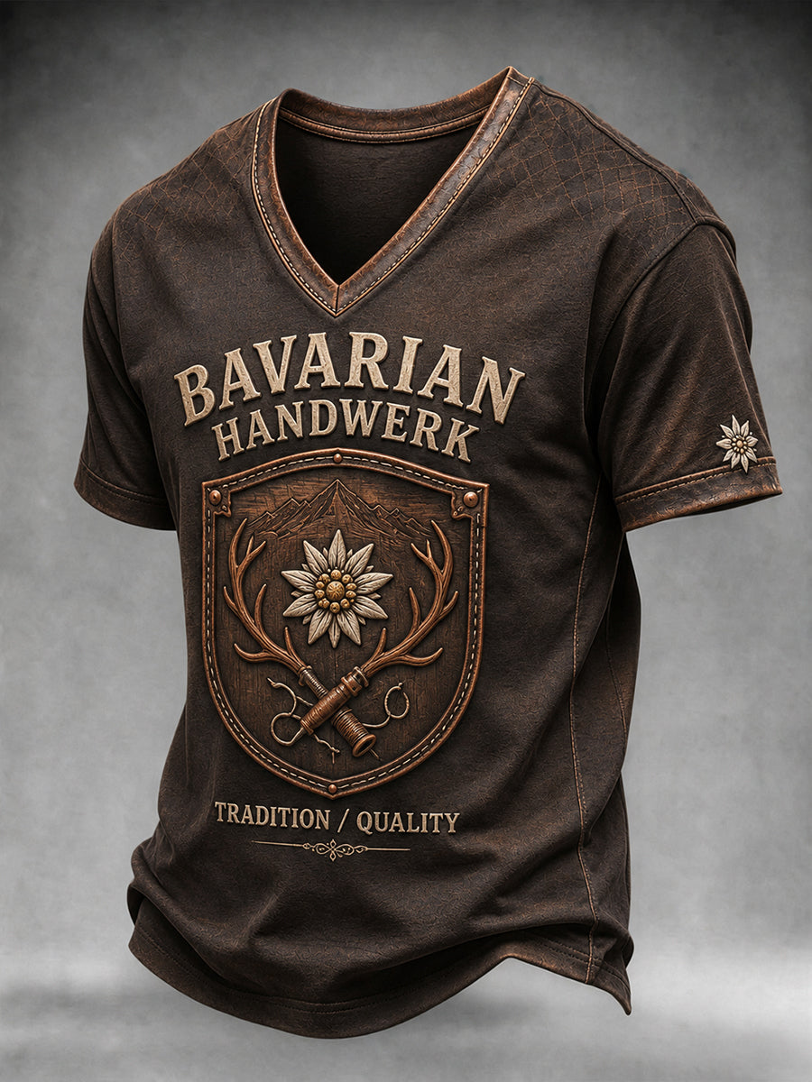 Herren T-Shirt mit V-Ausschnitt, deutsche Tradition