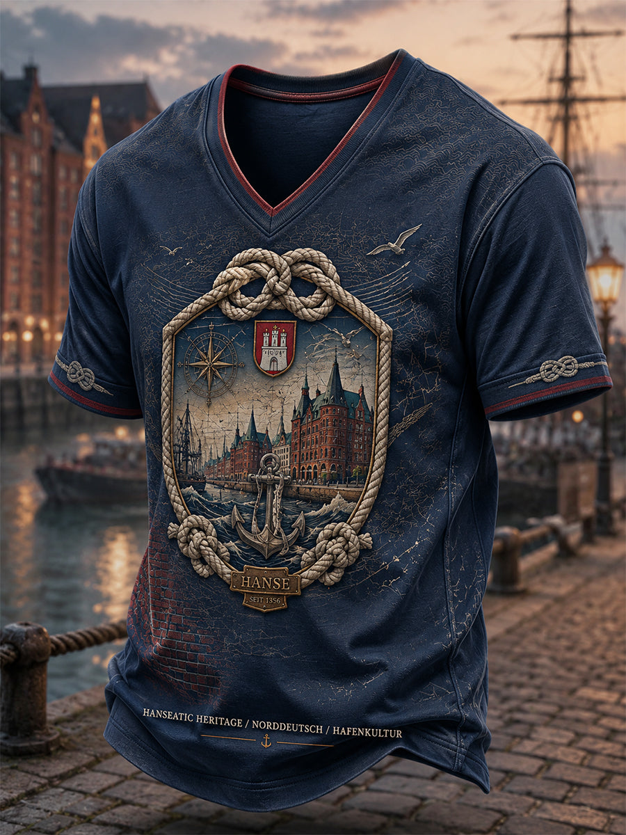 Herren T-Shirt mit V-Ausschnitt, deutsche Tradition