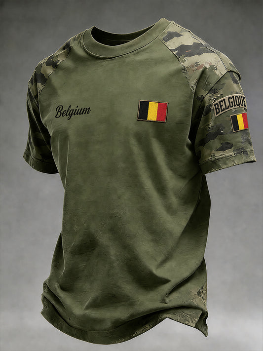 Kurzarm-T-Shirt für Männer mit militärischem Tarnmuster