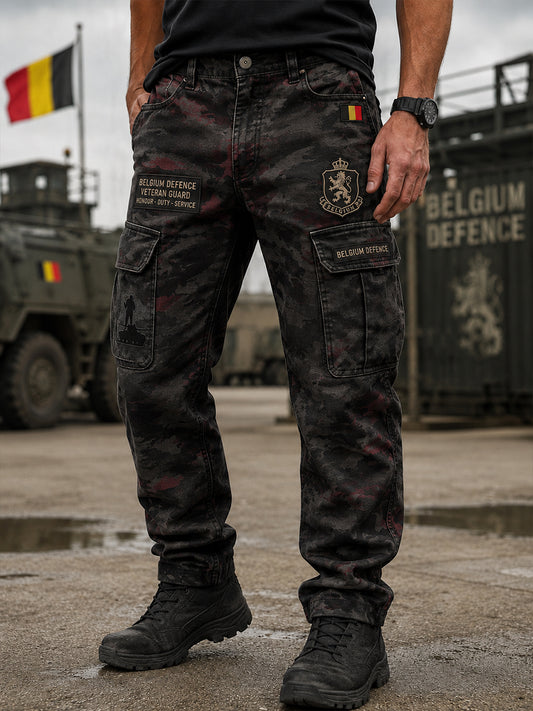 Lange Cargo hosen für Herren mit Vintage-Militär-Tarnmuster