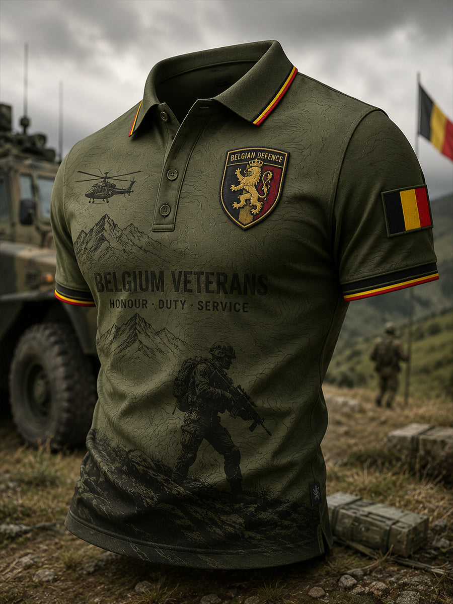 Kurzarm-Polos hirt für Männer mit Vintage-Militär-Tarnmuster