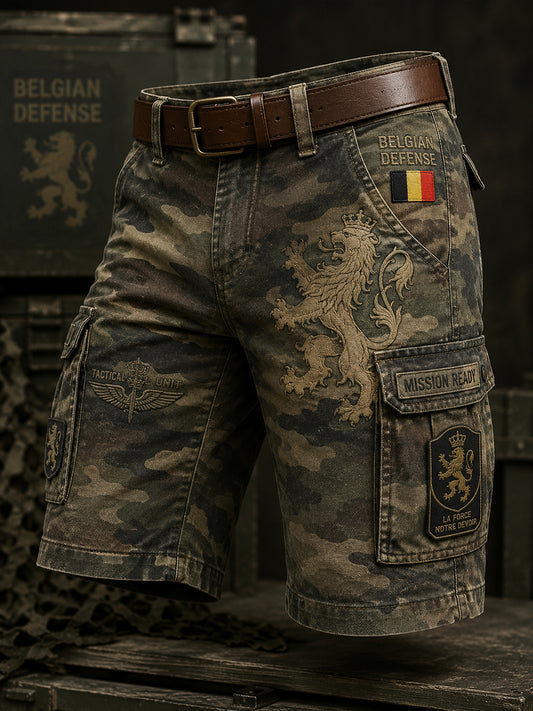 Herren geschnittene Cargo hosen mit Vintage-Print im Militärs til