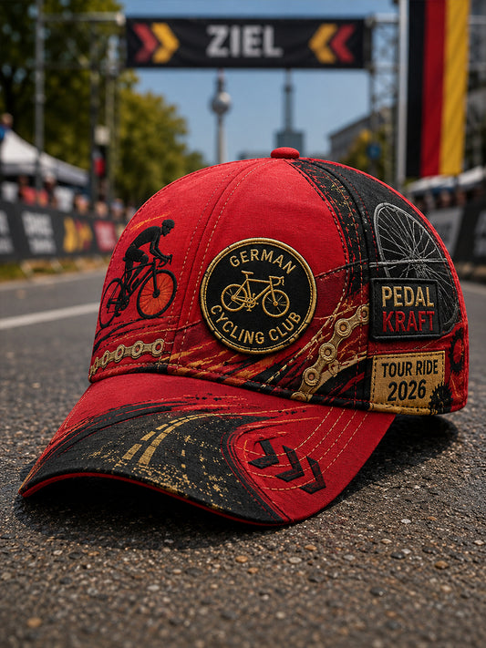 Herrenmütze mit Fahrradmotiv-Druck