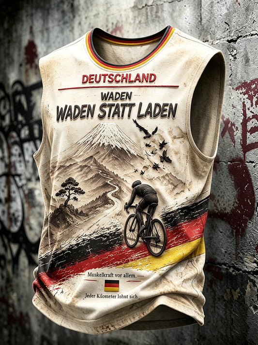 Herren-Vintage-Radfahrdruck Freizeit-Sommerweste