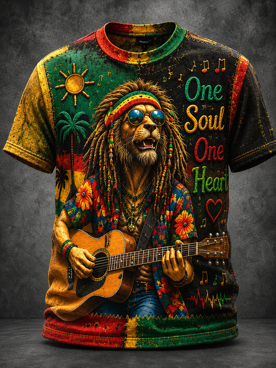 Retro Reggae Musik Liebhaber lässig Urlaub T-Shirt