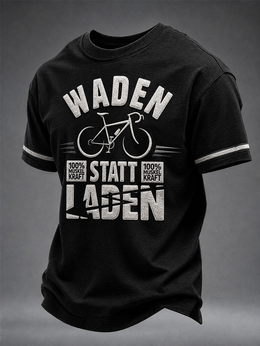 Herren-T-Shirt WADEN STATT LADEN 100% MUSKELKRAFT mit kurzen Ärmeln