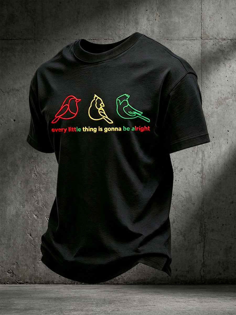 Herren-T-Shirt mit dem Aufdruck „Every Little Thing Is Gonna Be Alright“
