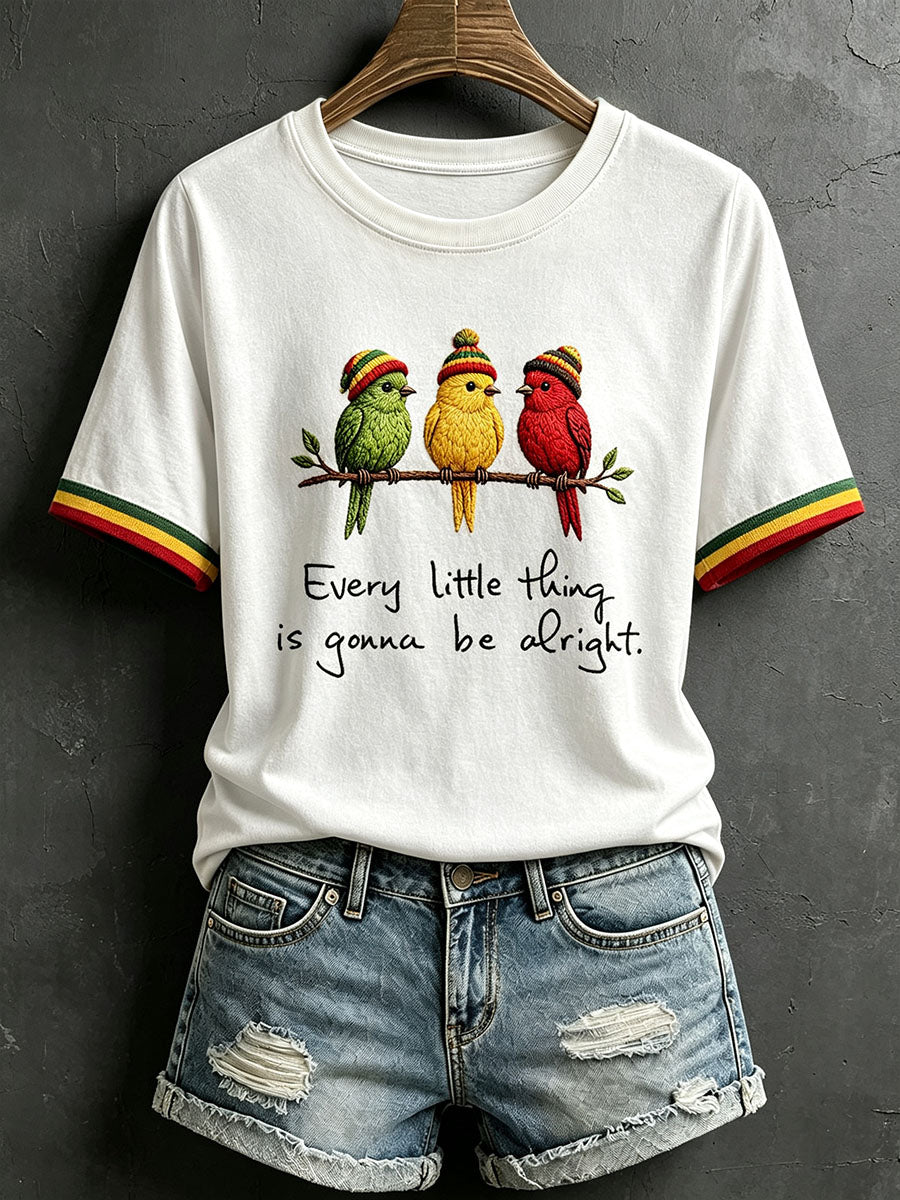 Damen-T-Shirt mit dem Aufdruck „Every Little Thing Is Gonna Be Alright“