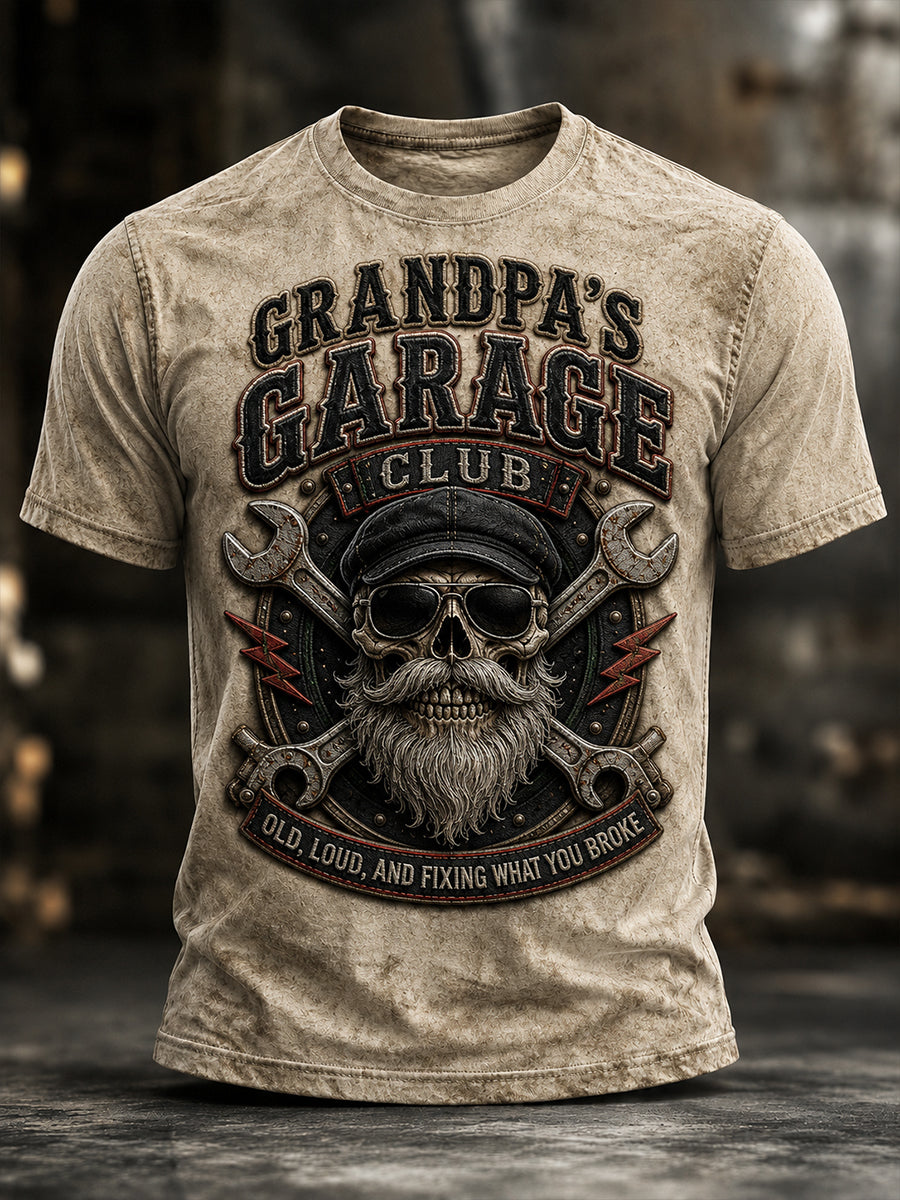 Lustiges Vintage-T-Shirt für Herren mit Totenkopf-Print – Geschenk für den Opa