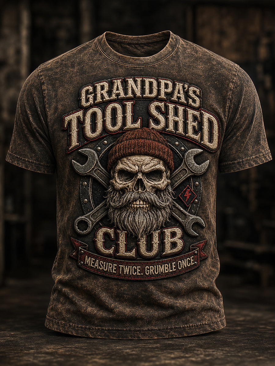 Lustiges Vintage-T-Shirt für Herren mit Totenkopf-Print – Geschenk für den Opa