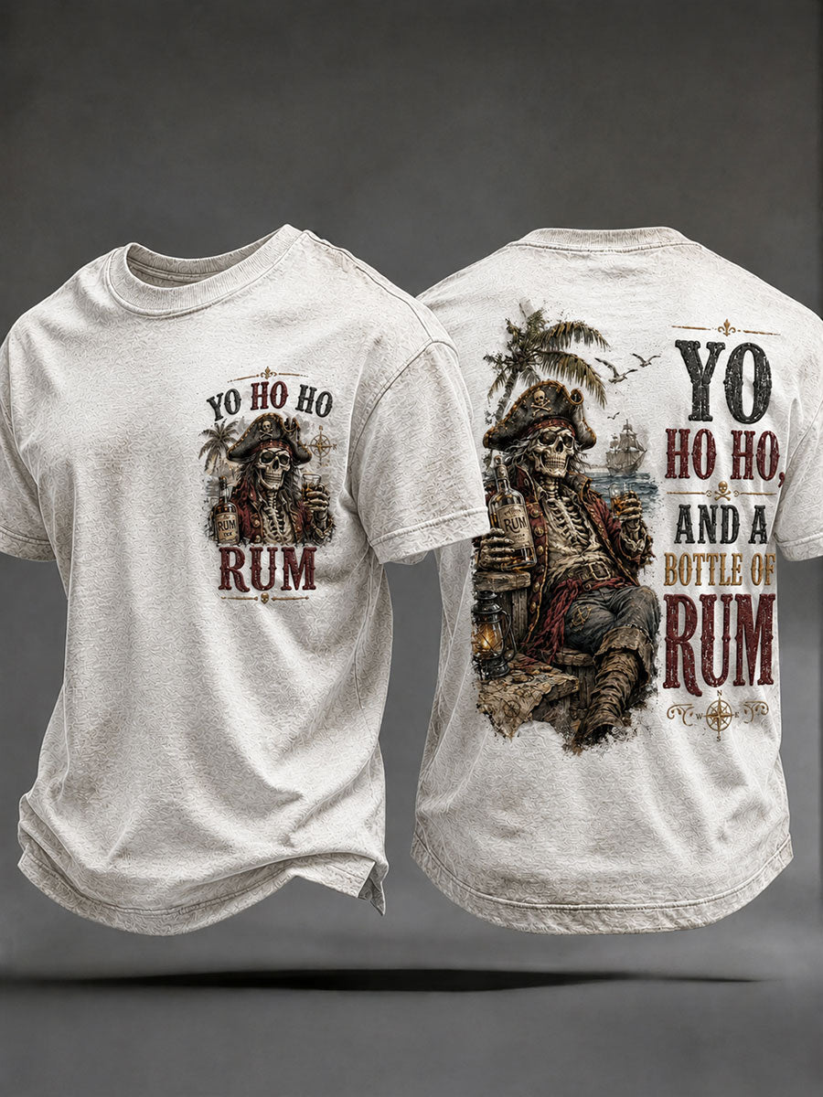 Herren-T-Shirts mit der Aufschrift „Yo Ho Ho und eine Flasche Rum“
