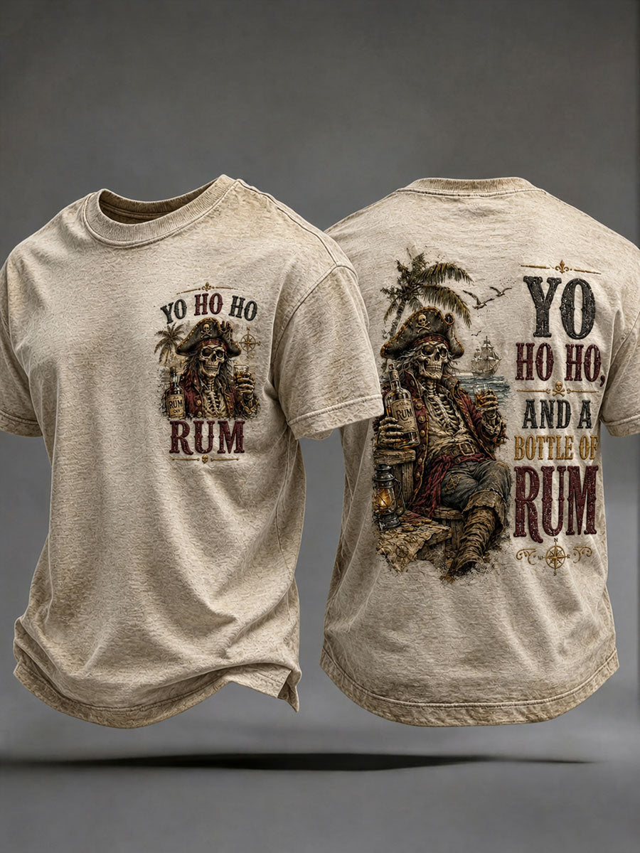 Herren-T-Shirts mit der Aufschrift „Yo Ho Ho und eine Flasche Rum“