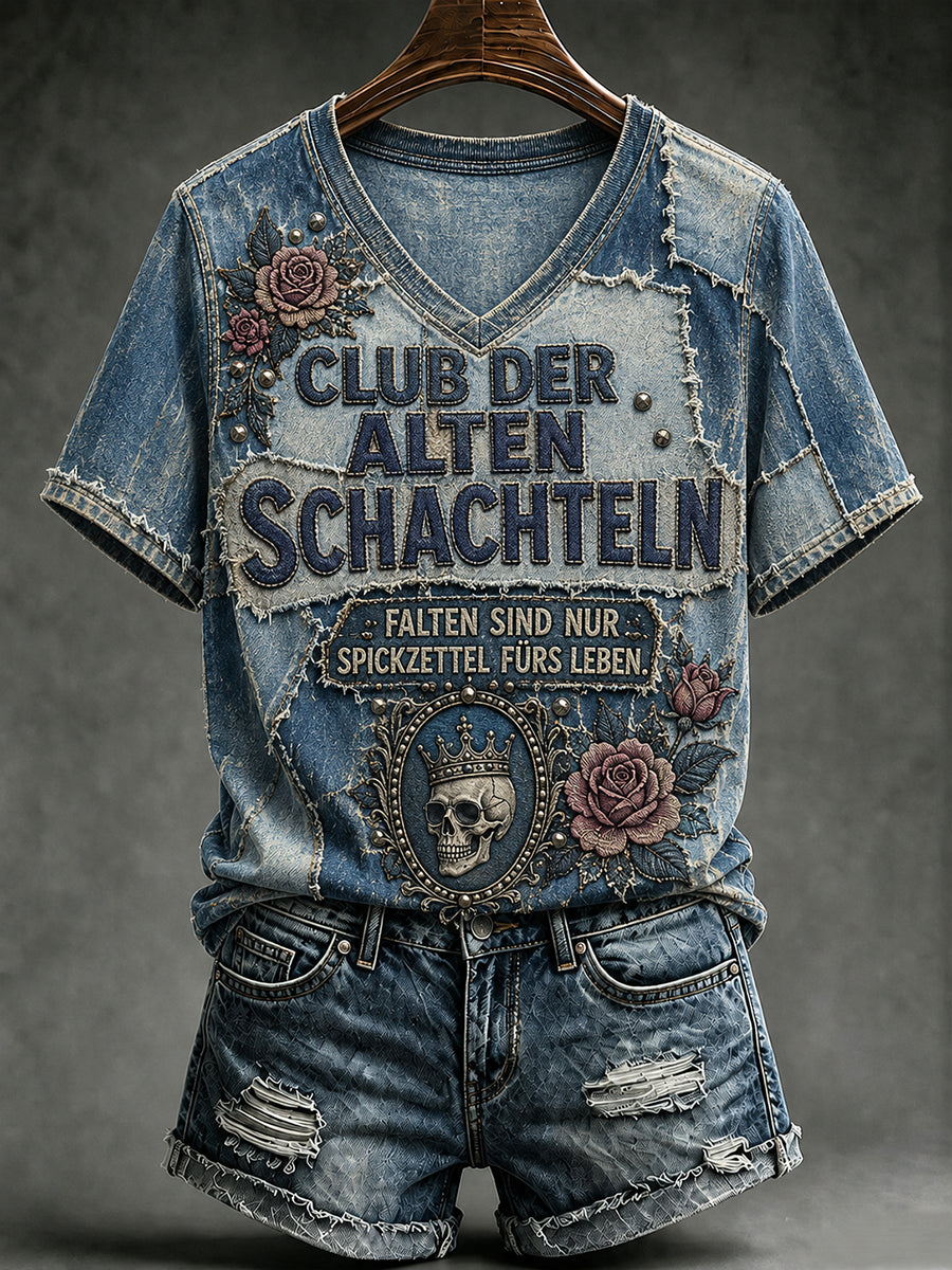 Lässiges T-Shirt für Damen mit witzigem Slogan-Print