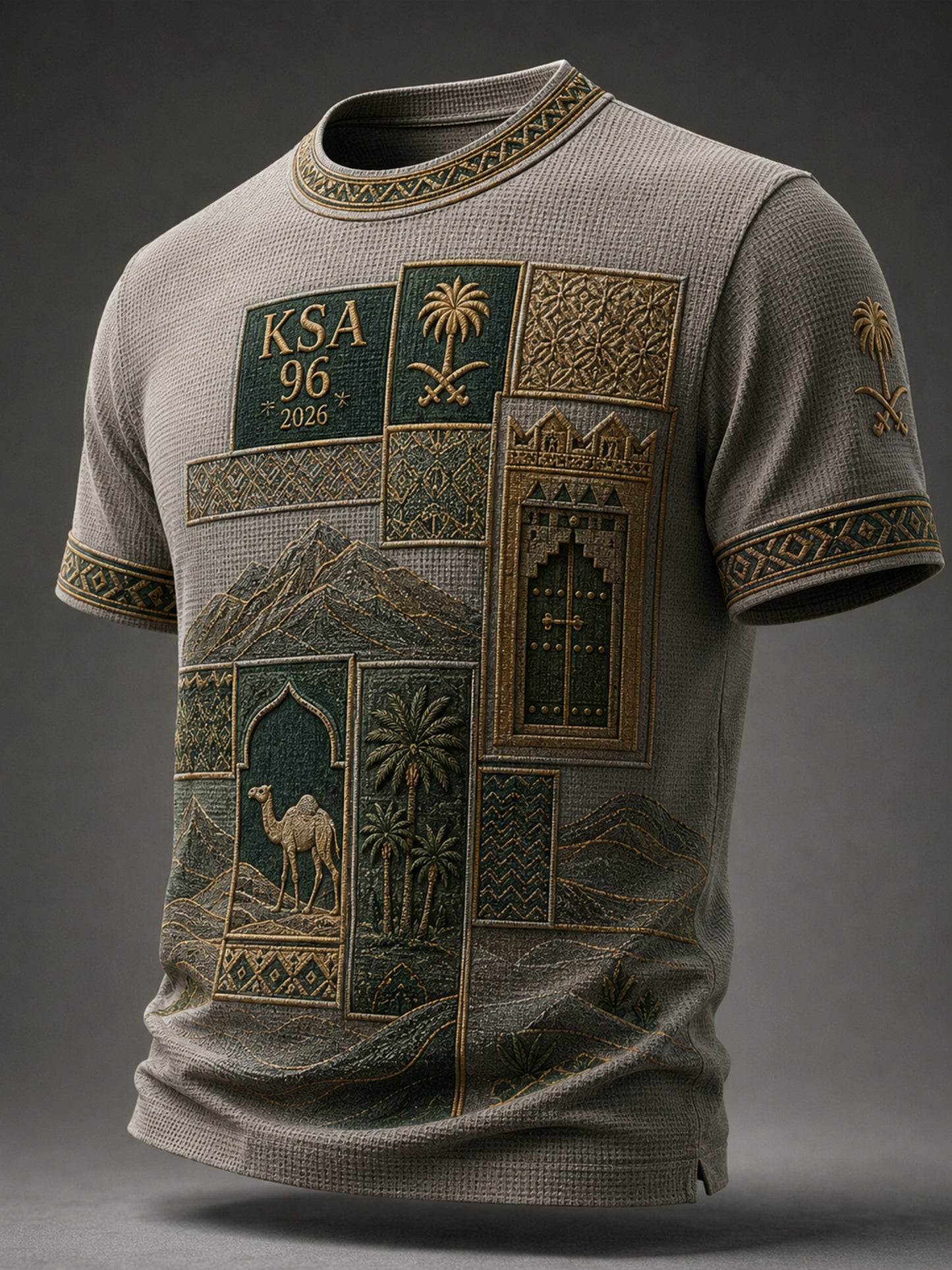 Men's Saudi Arabia National Day Cultural Element Art Print T-Shirt