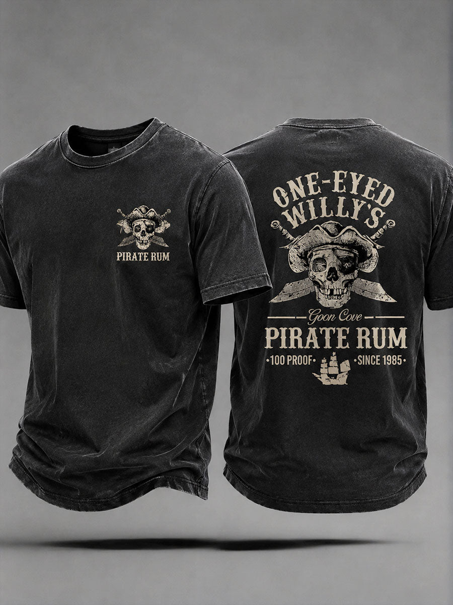 Herren-T-Shirt mit One-Eyed-Willies-Rum-Piratenmotiv – witziges, lässiges Unisex-Oberteil