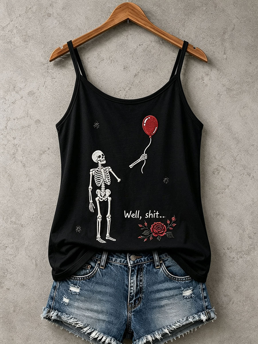 Damen-Gothic-Tanktop mit Totenkopf