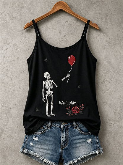 Damen-Gothic-Tanktop mit Totenkopf