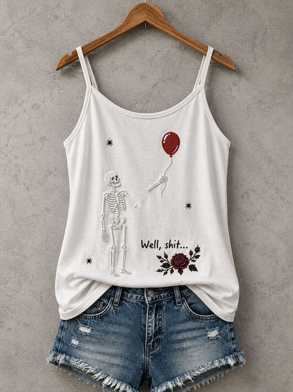 Damen-Gothic-Tanktop mit Totenkopf