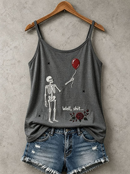 Damen-Gothic-Tanktop mit Totenkopf