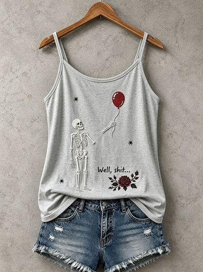 Damen-Gothic-Tanktop mit Totenkopf