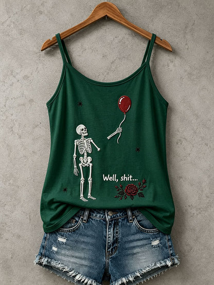 Damen-Gothic-Tanktop mit Totenkopf