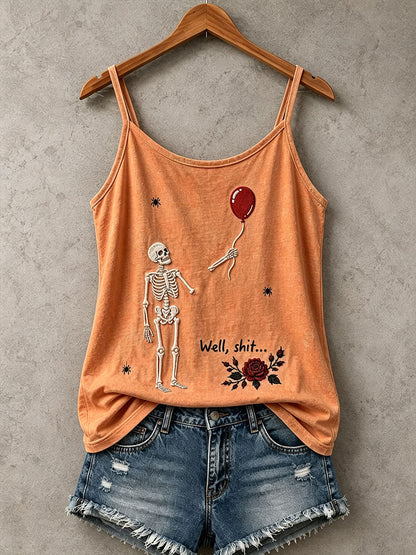 Damen-Gothic-Tanktop mit Totenkopf
