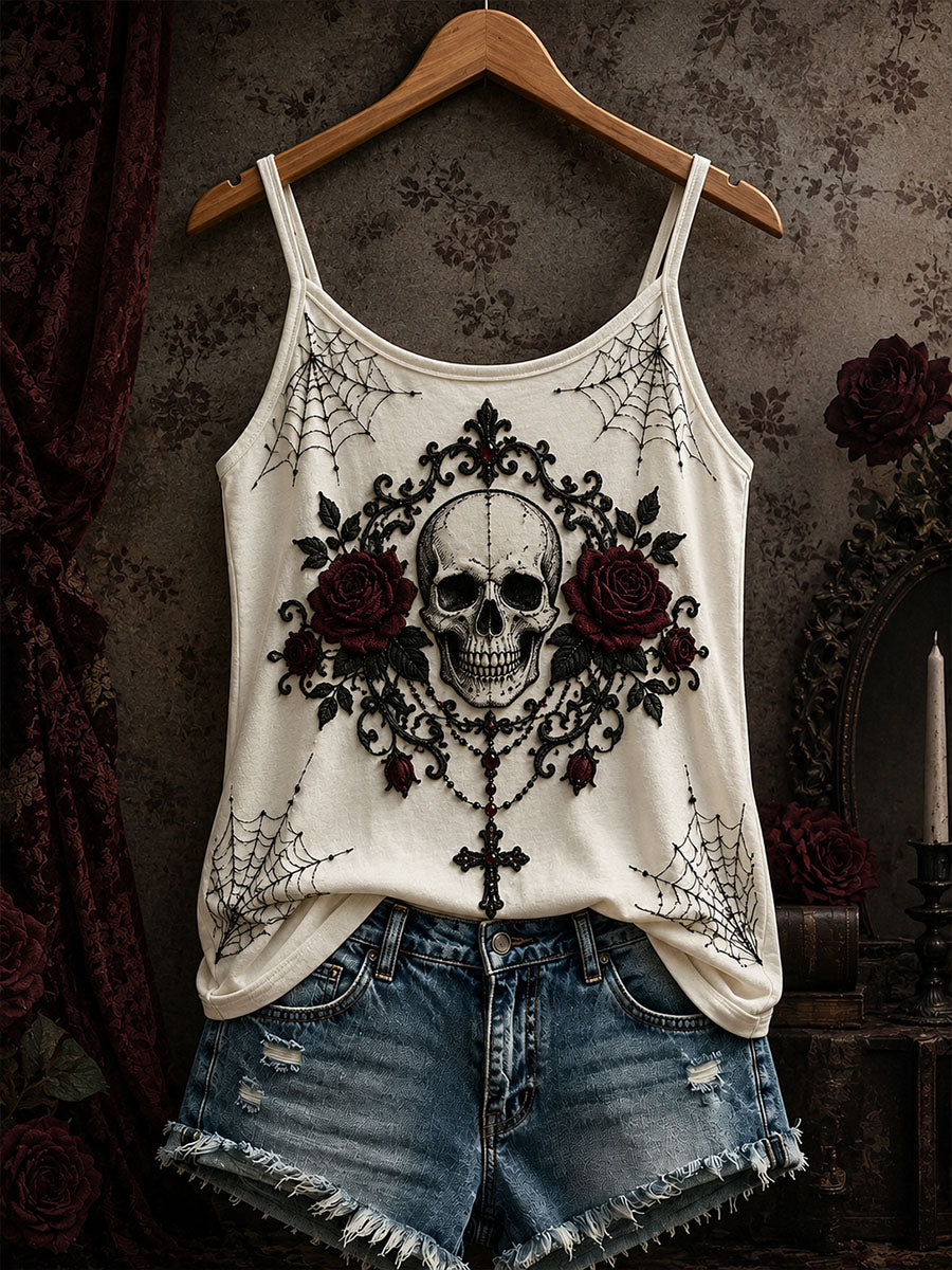 Damen-Gothic-Tanktop mit Totenkopf