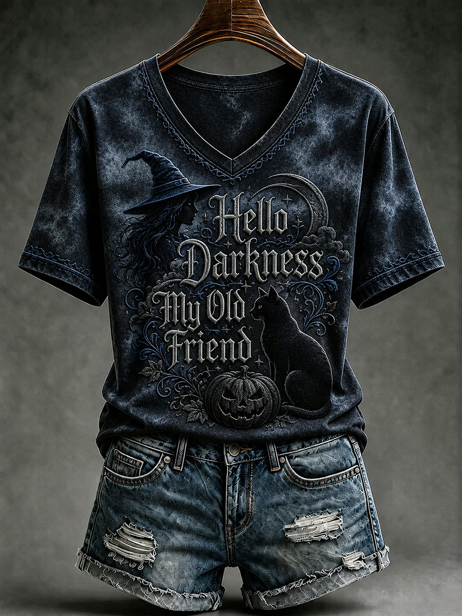 Frauen Hallo Dunkelheit Mein alter Freund Print T-Shirt