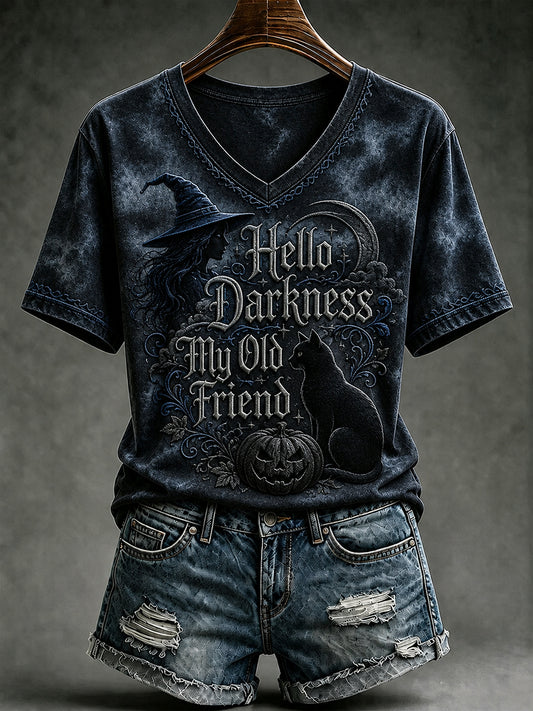 Frauen Hallo Dunkelheit Mein alter Freund Print T-Shirt