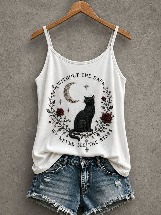 Damen Gothic Black Cat Tank Top