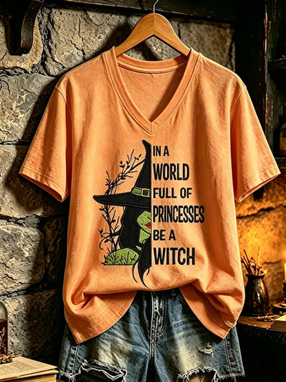 Damen-Halloween-T-Shirt mit Kurzarm und Print