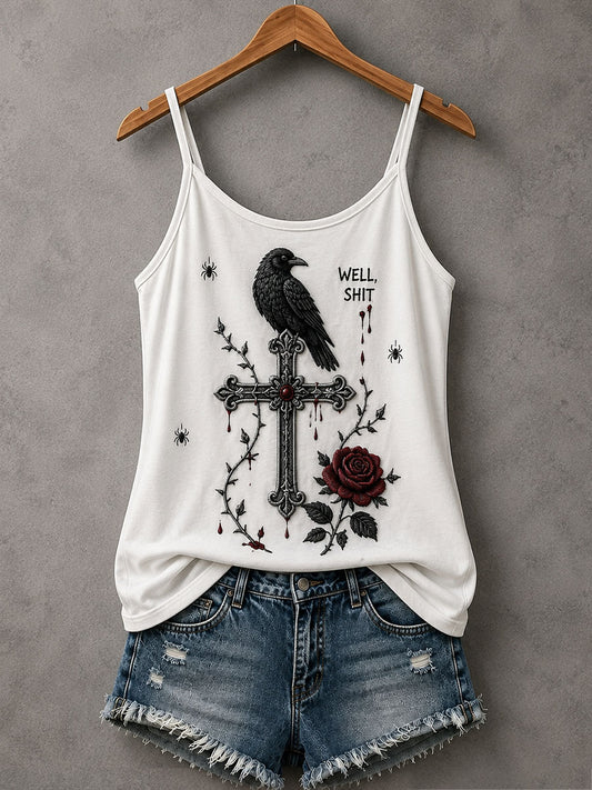 Damen-Gothic-Kreuz-Tanktop