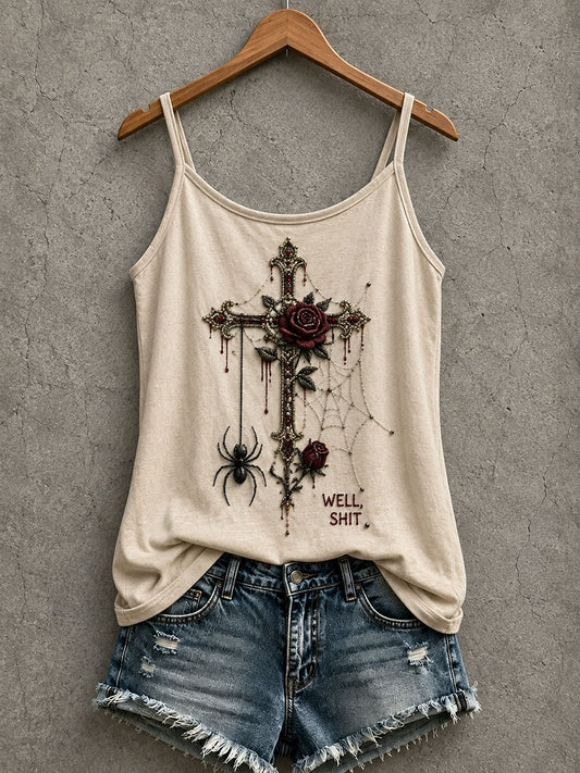 Damen-Gothic-Kreuz-Tanktop