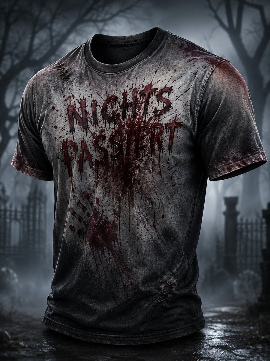 Herren-Halloween-Kunstdruck-T-Shirt