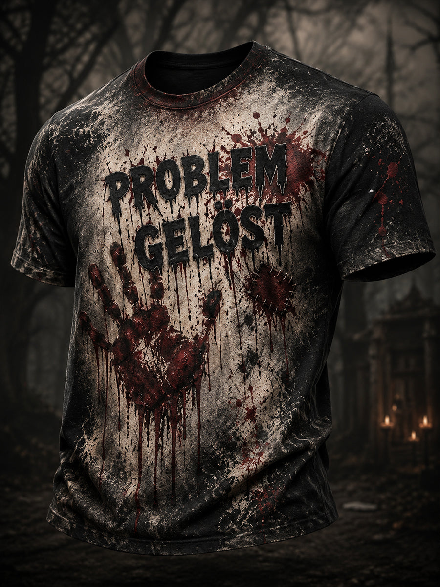 Herren-Halloween-Kunstdruck-T-Shirt