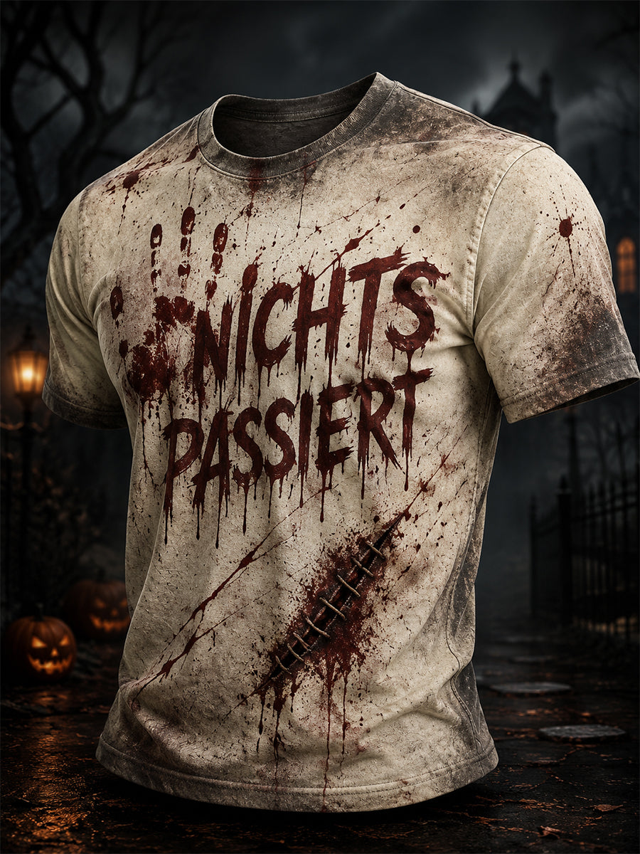 Herren-Halloween-Kunstdruck-T-Shirt