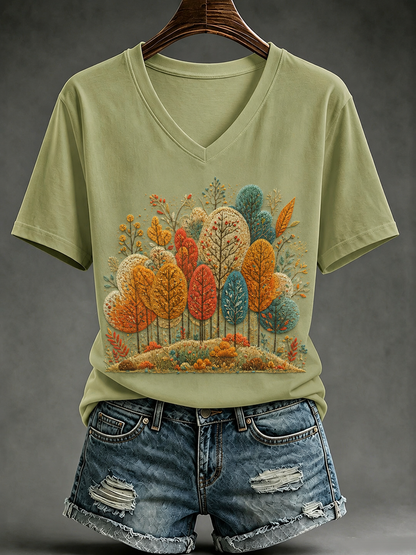 Damen-Herbst-T-Shirt mit kurzen Ärmeln