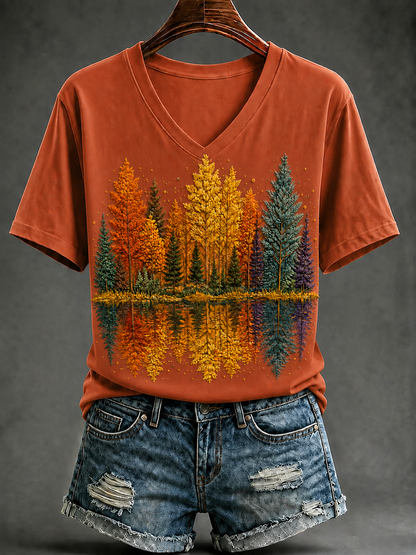 Damen-Herbst-T-Shirt mit kurzen Ärmeln