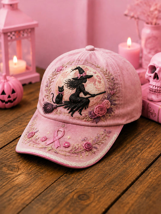 Halloween-Hexen-Motto-Unisex-Hut Brustkrebs-Bewusstsein