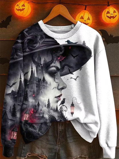 Damen Halloween Hexe regelmäßige Sweatshirt