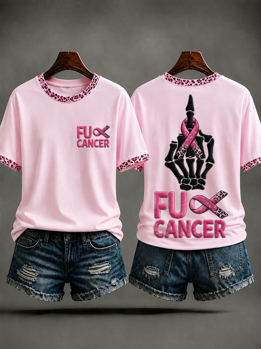 Frauen "Fuck Cancer" rosa Band Brustkrebs Bewusstsein T-Shirt
