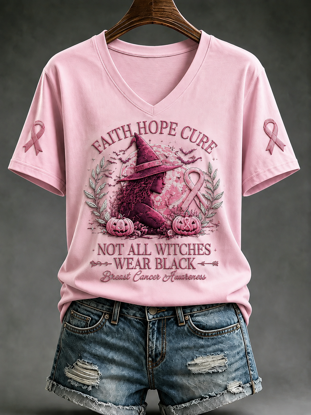 Frauen im Oktober Wir tragen Rosa Kurzarm T-Shirt